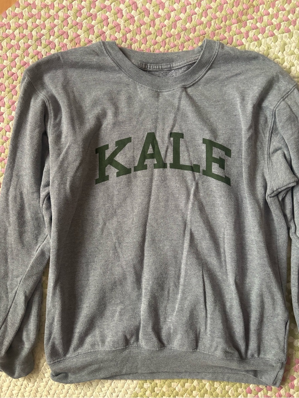 KALE Graphic Crewneck Sweatshirt - Gray/Green